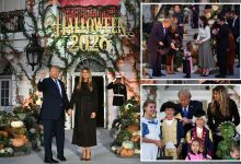 Trump and Melania surprise trick-or-treaters with Air Force One flyover at White House Halloween celebration